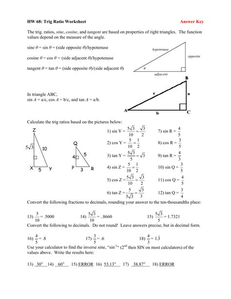 Course Title MATH Algebra 2. . Trigonometry worksheet 1 answer key